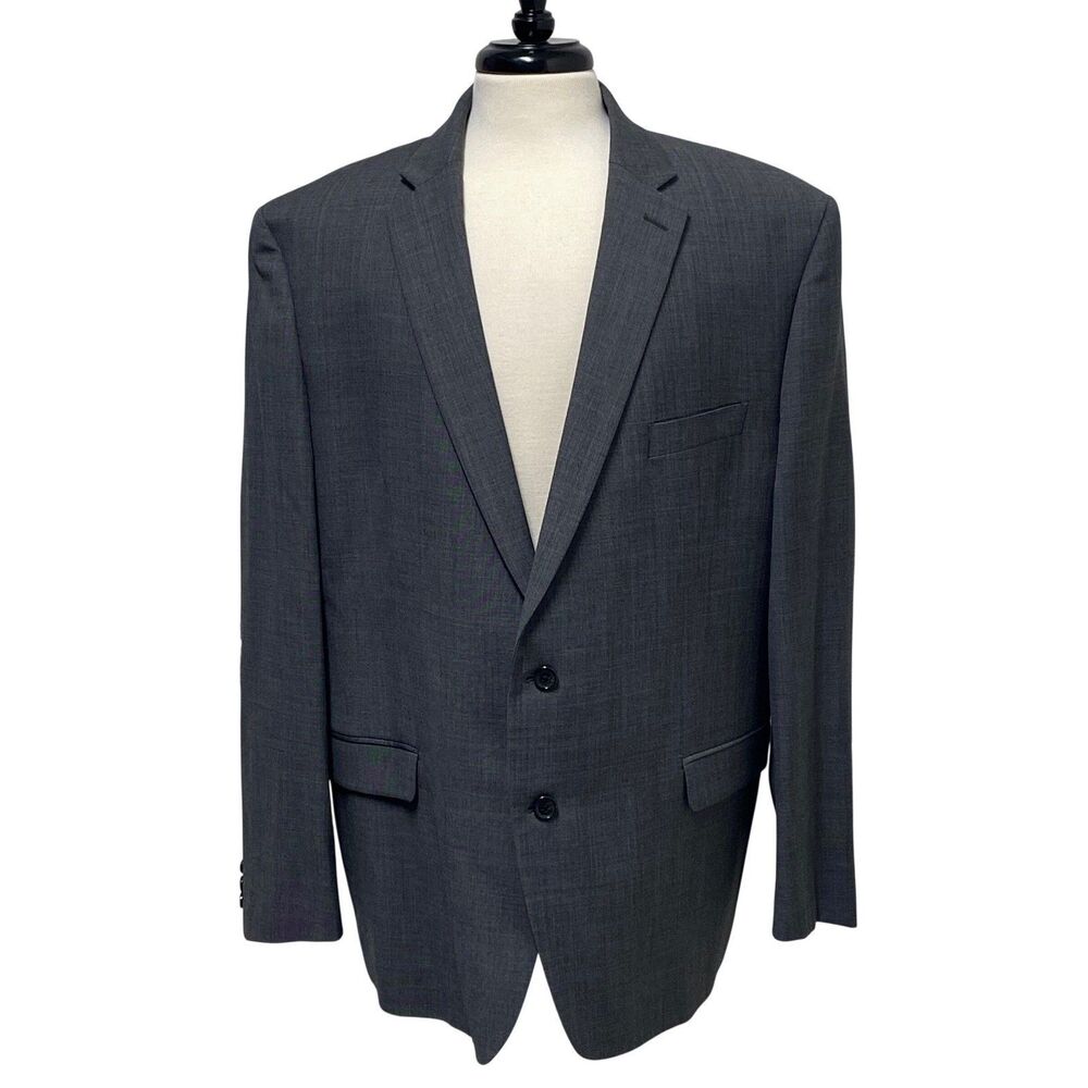 Lauren Ralph Lauren Blazer Mens 48R Gray Woven Pattern Two Button Wool